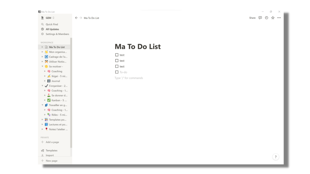 Exemple de To Do List en version Check list