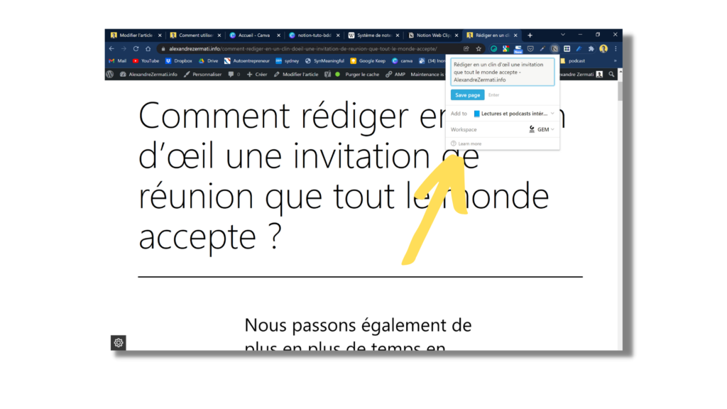 Utiliser Notion et le Web Clipper